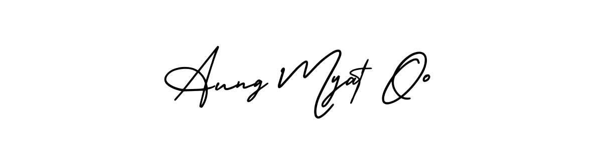 How to Draw Aung Myat Oo signature style? AmerikaSignatureDemo-Regular is a latest design signature styles for name Aung Myat Oo. Aung Myat Oo signature style 3 images and pictures png