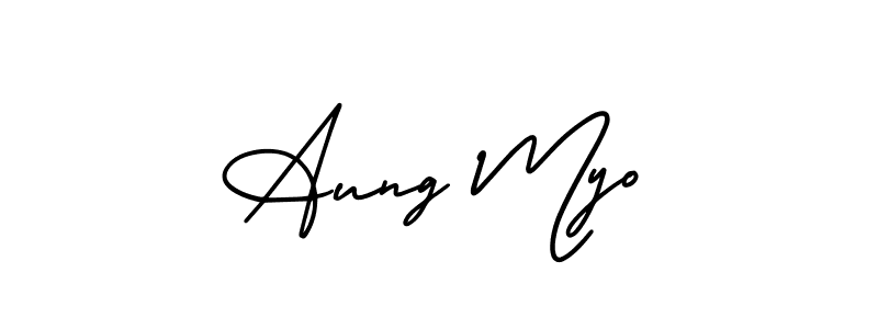 if you are searching for the best signature style for your name Aung Myo. so please give up your signature search. here we have designed multiple signature styles  using AmerikaSignatureDemo-Regular. Aung Myo signature style 3 images and pictures png