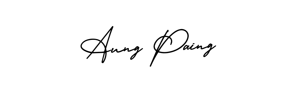 if you are searching for the best signature style for your name Aung Paing. so please give up your signature search. here we have designed multiple signature styles  using AmerikaSignatureDemo-Regular. Aung Paing signature style 3 images and pictures png