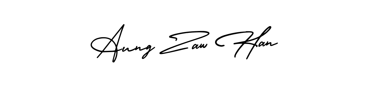 Design your own signature with our free online signature maker. With this signature software, you can create a handwritten (AmerikaSignatureDemo-Regular) signature for name Aung Zaw Han. Aung Zaw Han signature style 3 images and pictures png