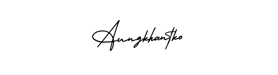 How to make Aungkhantko signature? AmerikaSignatureDemo-Regular is a professional autograph style. Create handwritten signature for Aungkhantko name. Aungkhantko signature style 3 images and pictures png