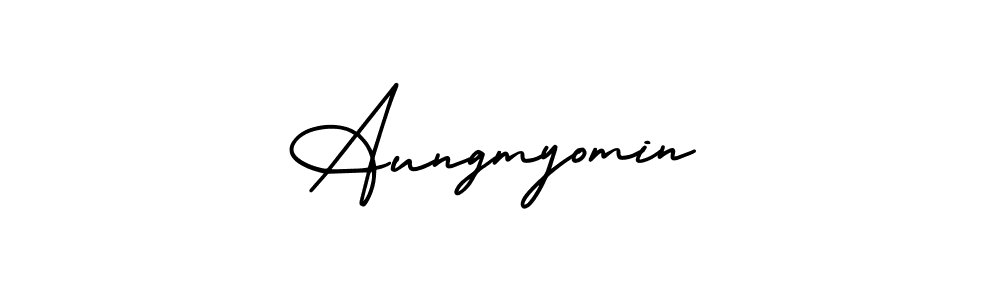 This is the best signature style for the Aungmyomin name. Also you like these signature font (AmerikaSignatureDemo-Regular). Mix name signature. Aungmyomin signature style 3 images and pictures png