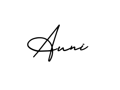 Use a signature maker to create a handwritten signature online. With this signature software, you can design (AmerikaSignatureDemo-Regular) your own signature for name Auni. Auni signature style 3 images and pictures png