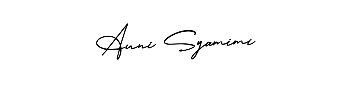 How to Draw Auni Syamimi signature style? AmerikaSignatureDemo-Regular is a latest design signature styles for name Auni Syamimi. Auni Syamimi signature style 3 images and pictures png