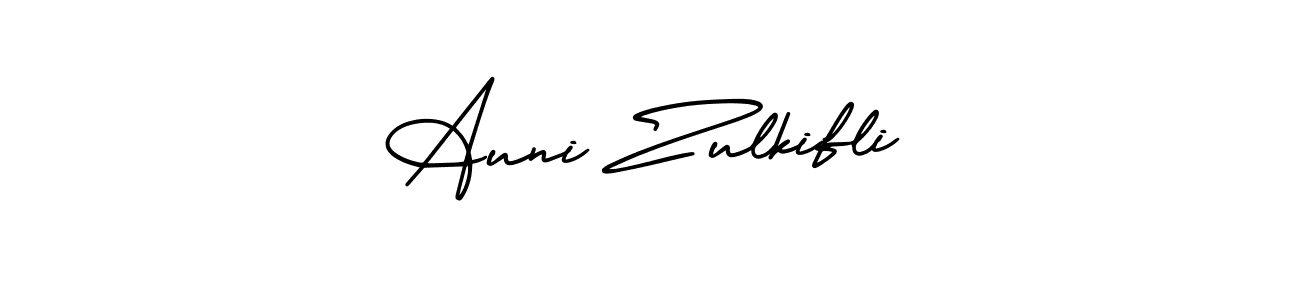 Auni Zulkifli stylish signature style. Best Handwritten Sign (AmerikaSignatureDemo-Regular) for my name. Handwritten Signature Collection Ideas for my name Auni Zulkifli. Auni Zulkifli signature style 3 images and pictures png