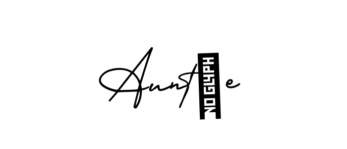 The best way (AmerikaSignatureDemo-Regular) to make a short signature is to pick only two or three words in your name. The name Auntİe include a total of six letters. For converting this name. Auntİe signature style 3 images and pictures png