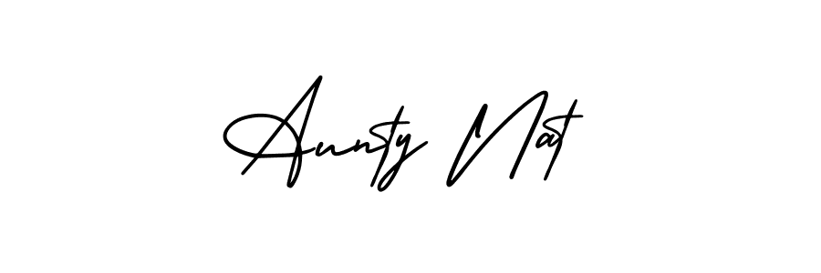 Aunty Nat stylish signature style. Best Handwritten Sign (AmerikaSignatureDemo-Regular) for my name. Handwritten Signature Collection Ideas for my name Aunty Nat. Aunty Nat signature style 3 images and pictures png