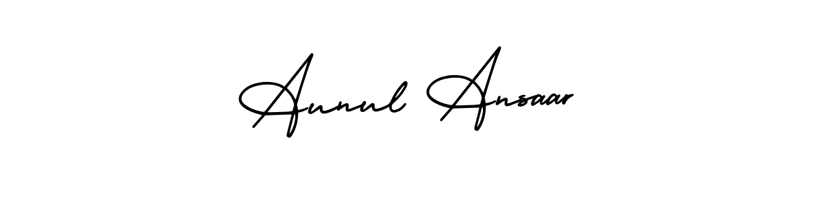 Use a signature maker to create a handwritten signature online. With this signature software, you can design (AmerikaSignatureDemo-Regular) your own signature for name Aunul Ansaar. Aunul Ansaar signature style 3 images and pictures png