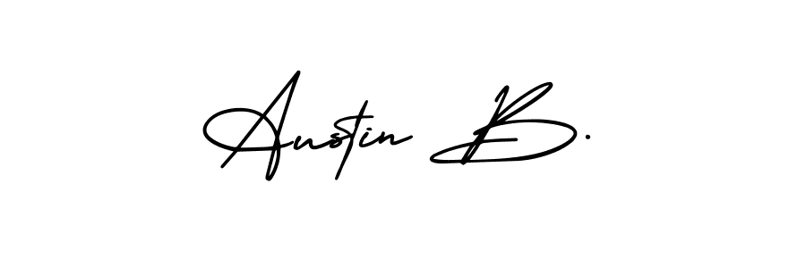How to make Austin B. name signature. Use AmerikaSignatureDemo-Regular style for creating short signs online. This is the latest handwritten sign. Austin B. signature style 3 images and pictures png