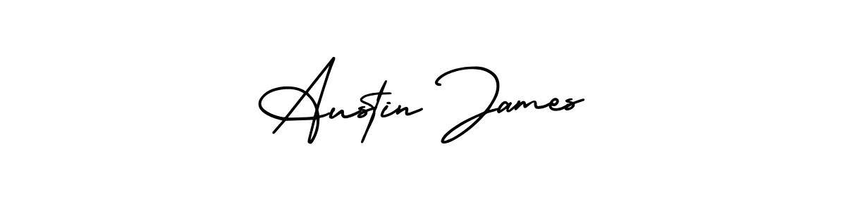 You should practise on your own different ways (AmerikaSignatureDemo-Regular) to write your name (Austin James) in signature. don't let someone else do it for you. Austin James signature style 3 images and pictures png