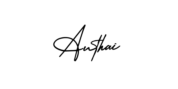 Use a signature maker to create a handwritten signature online. With this signature software, you can design (AmerikaSignatureDemo-Regular) your own signature for name Authai. Authai signature style 3 images and pictures png