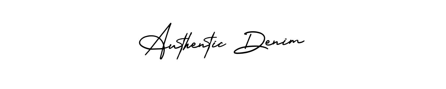 Make a beautiful signature design for name Authentic Denim. With this signature (AmerikaSignatureDemo-Regular) style, you can create a handwritten signature for free. Authentic Denim signature style 3 images and pictures png
