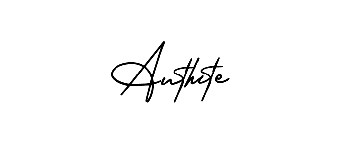 The best way (AmerikaSignatureDemo-Regular) to make a short signature is to pick only two or three words in your name. The name Authite include a total of six letters. For converting this name. Authite signature style 3 images and pictures png