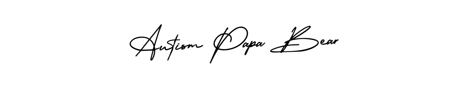 How to make Autism Papa Bear name signature. Use AmerikaSignatureDemo-Regular style for creating short signs online. This is the latest handwritten sign. Autism Papa Bear signature style 3 images and pictures png