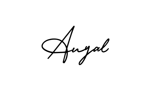You should practise on your own different ways (AmerikaSignatureDemo-Regular) to write your name (Auyal) in signature. don't let someone else do it for you. Auyal signature style 3 images and pictures png