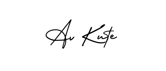 You should practise on your own different ways (AmerikaSignatureDemo-Regular) to write your name (Av Kute) in signature. don't let someone else do it for you. Av Kute signature style 3 images and pictures png