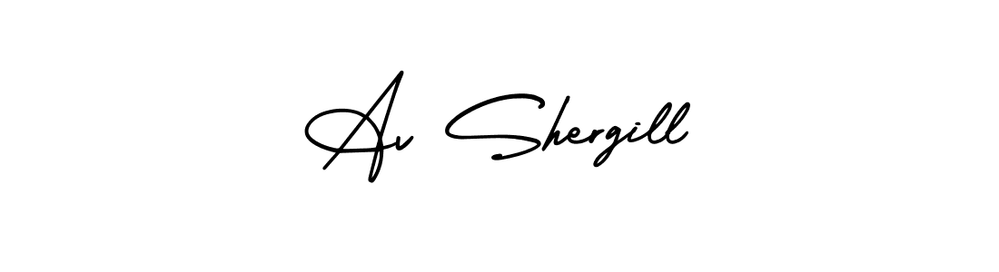The best way (AmerikaSignatureDemo-Regular) to make a short signature is to pick only two or three words in your name. The name Av Shergill include a total of six letters. For converting this name. Av Shergill signature style 3 images and pictures png