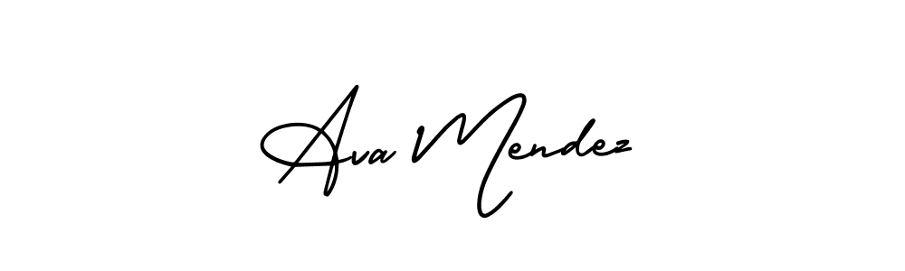 You should practise on your own different ways (AmerikaSignatureDemo-Regular) to write your name (Ava Mendez) in signature. don't let someone else do it for you. Ava Mendez signature style 3 images and pictures png