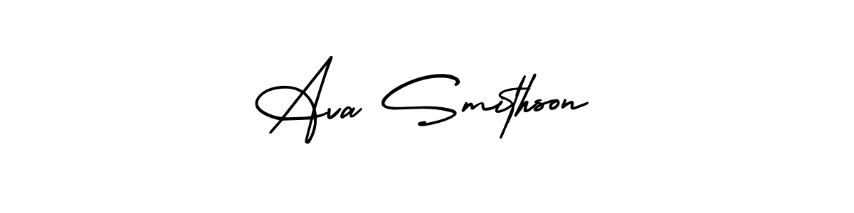 How to make Ava Smithson name signature. Use AmerikaSignatureDemo-Regular style for creating short signs online. This is the latest handwritten sign. Ava Smithson signature style 3 images and pictures png