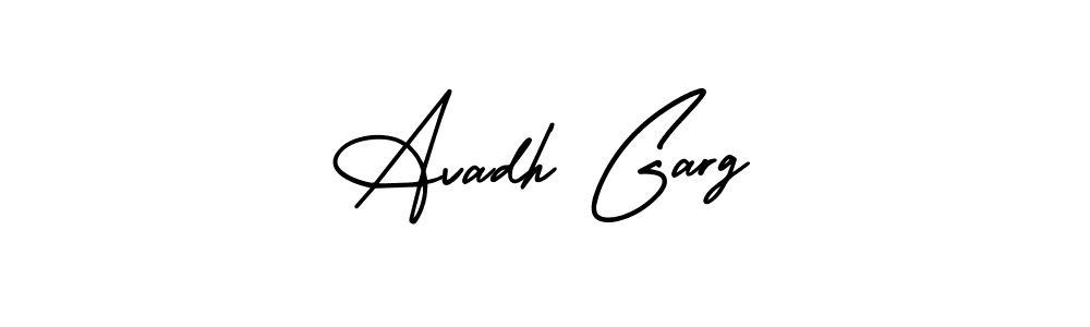 You should practise on your own different ways (AmerikaSignatureDemo-Regular) to write your name (Avadh Garg) in signature. don't let someone else do it for you. Avadh Garg signature style 3 images and pictures png