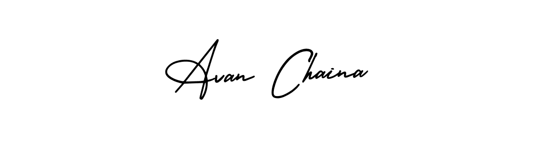 How to make Avan Chaina name signature. Use AmerikaSignatureDemo-Regular style for creating short signs online. This is the latest handwritten sign. Avan Chaina signature style 3 images and pictures png