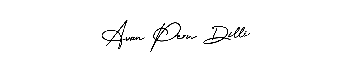 Make a beautiful signature design for name Avan Peru Dilli. With this signature (AmerikaSignatureDemo-Regular) style, you can create a handwritten signature for free. Avan Peru Dilli signature style 3 images and pictures png