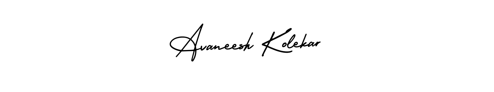 You should practise on your own different ways (AmerikaSignatureDemo-Regular) to write your name (Avaneesh Kolekar) in signature. don't let someone else do it for you. Avaneesh Kolekar signature style 3 images and pictures png