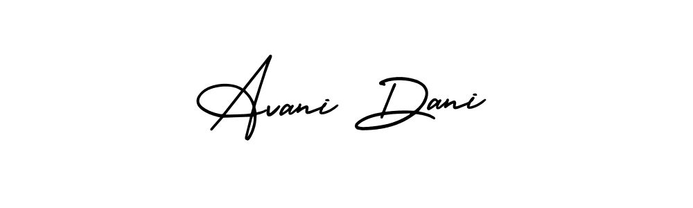 AmerikaSignatureDemo-Regular is a professional signature style that is perfect for those who want to add a touch of class to their signature. It is also a great choice for those who want to make their signature more unique. Get Avani Dani name to fancy signature for free. Avani Dani signature style 3 images and pictures png