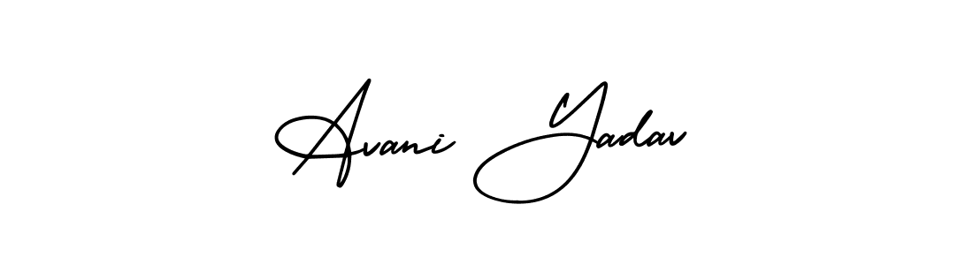 Also You can easily find your signature by using the search form. We will create Avani Yadav name handwritten signature images for you free of cost using AmerikaSignatureDemo-Regular sign style. Avani Yadav signature style 3 images and pictures png