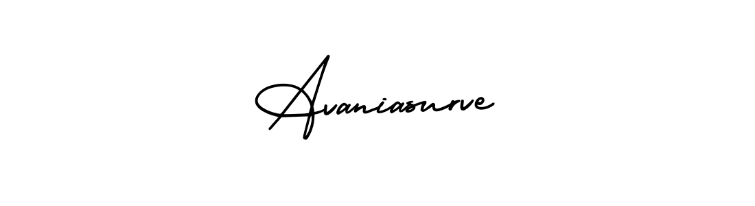 How to make Avaniasurve name signature. Use AmerikaSignatureDemo-Regular style for creating short signs online. This is the latest handwritten sign. Avaniasurve signature style 3 images and pictures png