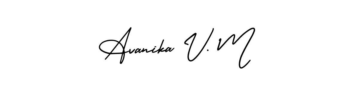 Also You can easily find your signature by using the search form. We will create Avanika V. M name handwritten signature images for you free of cost using AmerikaSignatureDemo-Regular sign style. Avanika V. M signature style 3 images and pictures png