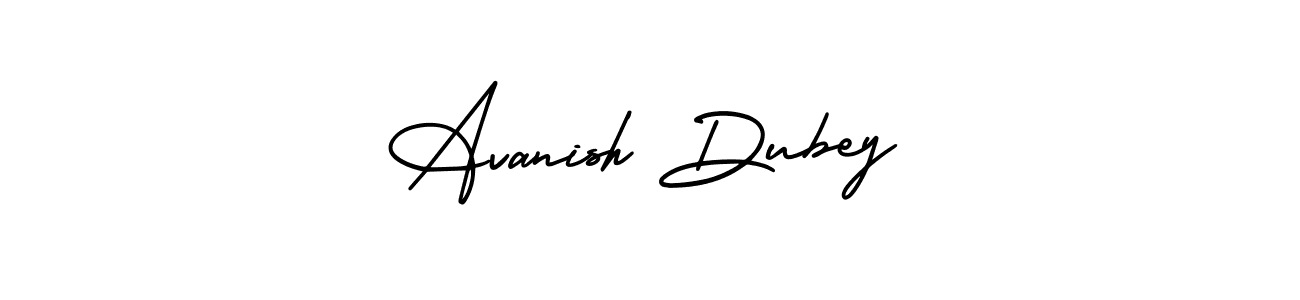 You should practise on your own different ways (AmerikaSignatureDemo-Regular) to write your name (Avanish Dubey) in signature. don't let someone else do it for you. Avanish Dubey signature style 3 images and pictures png