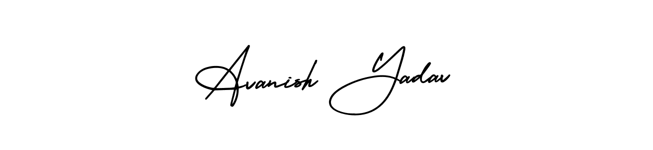 The best way (AmerikaSignatureDemo-Regular) to make a short signature is to pick only two or three words in your name. The name Avanish Yadav include a total of six letters. For converting this name. Avanish Yadav signature style 3 images and pictures png