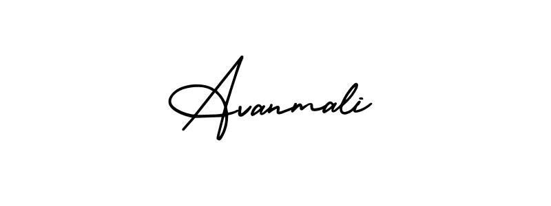 The best way (AmerikaSignatureDemo-Regular) to make a short signature is to pick only two or three words in your name. The name Avanmali include a total of six letters. For converting this name. Avanmali signature style 3 images and pictures png