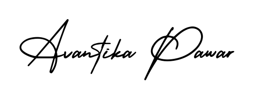 You should practise on your own different ways (AmerikaSignatureDemo-Regular) to write your name (Avantika Pawar) in signature. Don't let someone else do it for you. Avantika Pawar signature style 3 images and pictures png