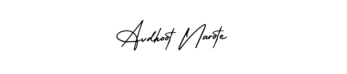 The best way (AmerikaSignatureDemo-Regular) to make a short signature is to pick only two or three words in your name. The name Avdhoot Narote include a total of six letters. For converting this name. Avdhoot Narote signature style 3 images and pictures png