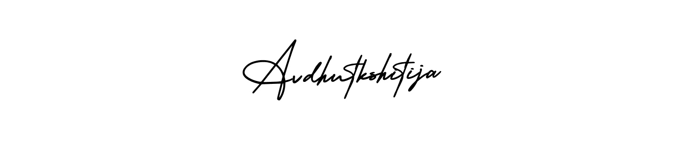 You should practise on your own different ways (AmerikaSignatureDemo-Regular) to write your name (Avdhutkshitija) in signature. don't let someone else do it for you. Avdhutkshitija signature style 3 images and pictures png