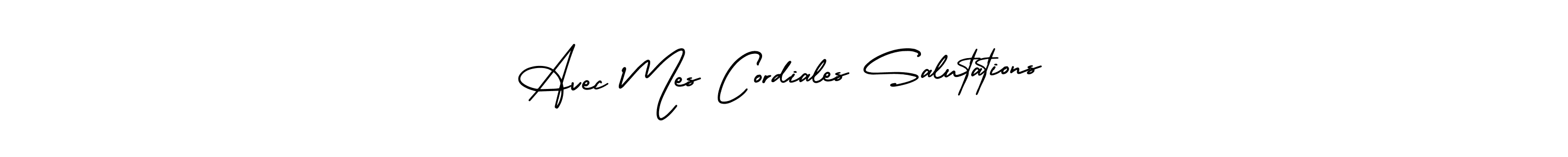 Make a beautiful signature design for name Avec Mes Cordiales Salutations. Use this online signature maker to create a handwritten signature for free. Avec Mes Cordiales Salutations signature style 3 images and pictures png