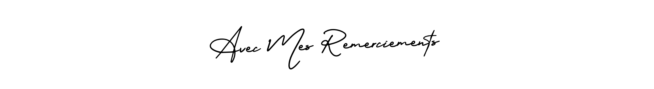 Make a beautiful signature design for name Avec Mes Remerciements. With this signature (AmerikaSignatureDemo-Regular) style, you can create a handwritten signature for free. Avec Mes Remerciements signature style 3 images and pictures png