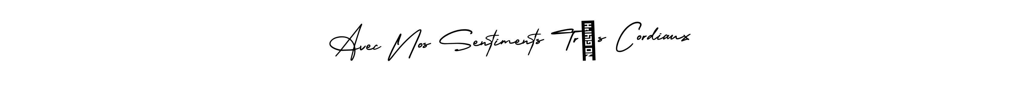 Make a beautiful signature design for name Avec Nos Sentiments Très Cordiaux. With this signature (AmerikaSignatureDemo-Regular) style, you can create a handwritten signature for free. Avec Nos Sentiments Très Cordiaux signature style 3 images and pictures png