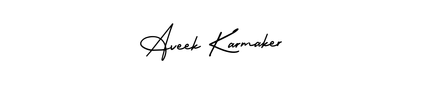 How to make Aveek Karmaker name signature. Use AmerikaSignatureDemo-Regular style for creating short signs online. This is the latest handwritten sign. Aveek Karmaker signature style 3 images and pictures png