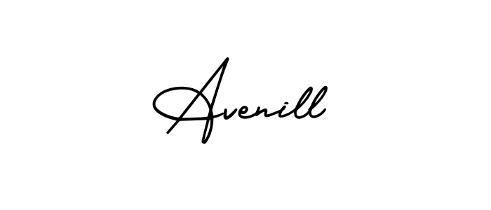 This is the best signature style for the Avenill name. Also you like these signature font (AmerikaSignatureDemo-Regular). Mix name signature. Avenill signature style 3 images and pictures png