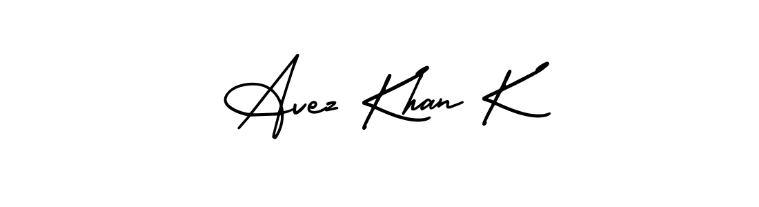 if you are searching for the best signature style for your name Avez Khan K. so please give up your signature search. here we have designed multiple signature styles  using AmerikaSignatureDemo-Regular. Avez Khan K signature style 3 images and pictures png