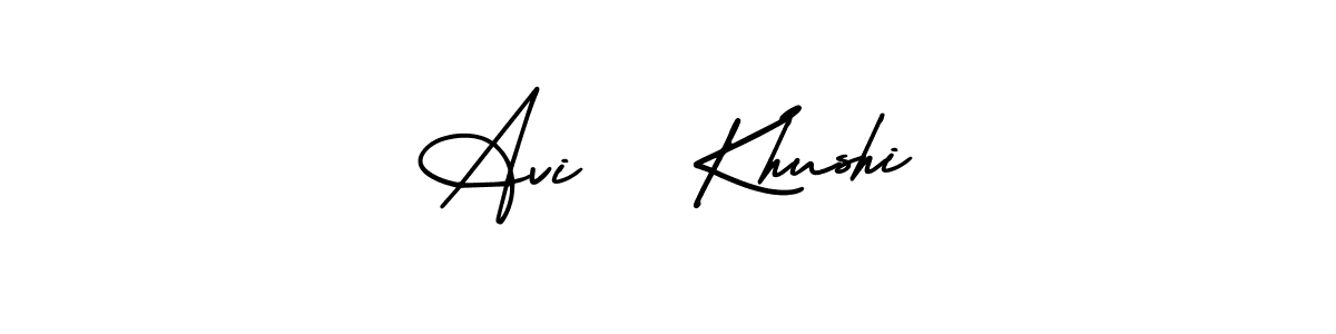Make a short Avi   Khushi signature style. Manage your documents anywhere anytime using AmerikaSignatureDemo-Regular. Create and add eSignatures, submit forms, share and send files easily. Avi   Khushi signature style 3 images and pictures png