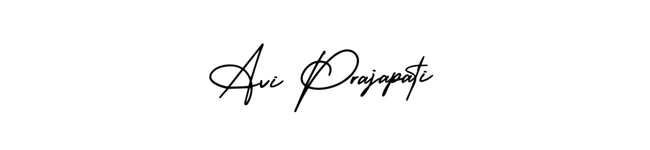 The best way (AmerikaSignatureDemo-Regular) to make a short signature is to pick only two or three words in your name. The name Avi Prajapati include a total of six letters. For converting this name. Avi Prajapati signature style 3 images and pictures png