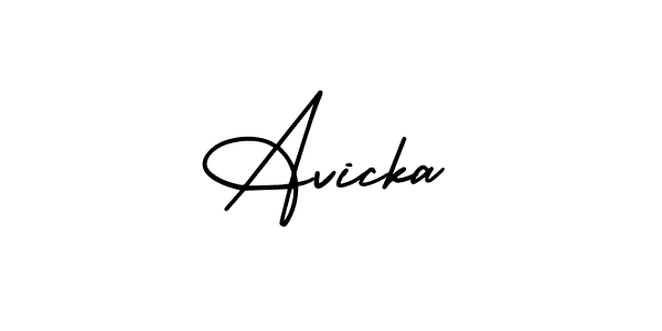 How to make Avicka name signature. Use AmerikaSignatureDemo-Regular style for creating short signs online. This is the latest handwritten sign. Avicka signature style 3 images and pictures png