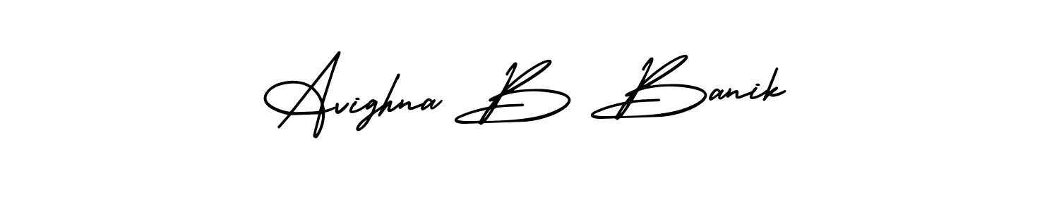 AmerikaSignatureDemo-Regular is a professional signature style that is perfect for those who want to add a touch of class to their signature. It is also a great choice for those who want to make their signature more unique. Get Avighna B Banik name to fancy signature for free. Avighna B Banik signature style 3 images and pictures png