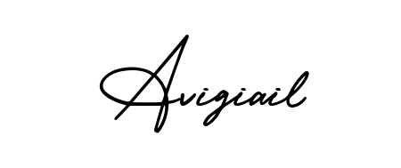 You should practise on your own different ways (AmerikaSignatureDemo-Regular) to write your name (Avigiail) in signature. Don't let someone else do it for you. Avigiail signature style 3 images and pictures png