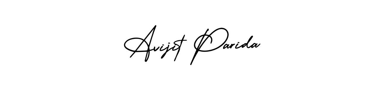 The best way (AmerikaSignatureDemo-Regular) to make a short signature is to pick only two or three words in your name. The name Avijit Parida include a total of six letters. For converting this name. Avijit Parida signature style 3 images and pictures png