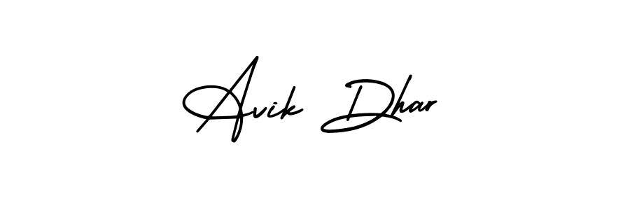 You should practise on your own different ways (AmerikaSignatureDemo-Regular) to write your name (Avik Dhar) in signature. don't let someone else do it for you. Avik Dhar signature style 3 images and pictures png